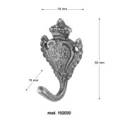 Крючок мебельный 152030o цвет античная бронза однорожковый длина 30 мм 