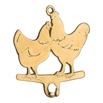 Крючок мебельный 15216-B Курочки глянцевая латунь длина 80 мм