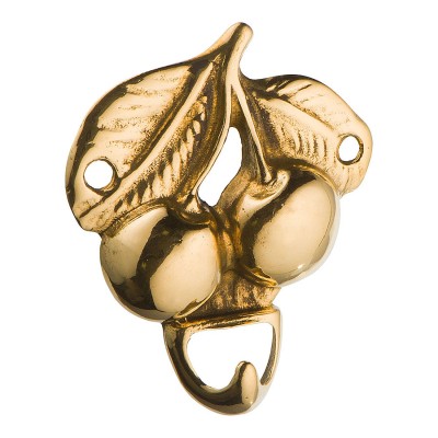 Крючок мебельный 2.212-B Вишня глянцевая латунь длина 80 мм