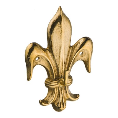 Крючок мебельный 2.235 Королевская лилия глянцевая латунь длина 85 мм