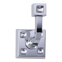 Крючок мебельный 3506-72-005 цвет глянцевый хром, кристаллы Swarovski однорожковый длина 90 мм 