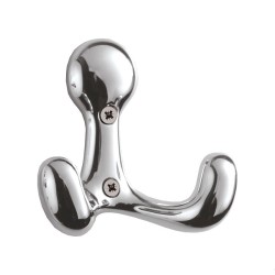 Крючок мебельный 721MP02 цвет глянцевый хром двухрожковый длина 86 мм 