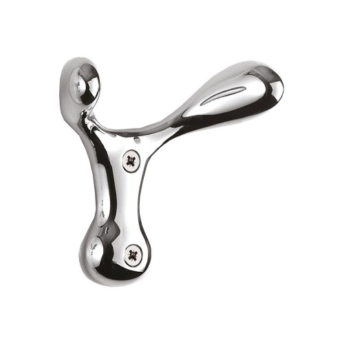 Крючок мебельный 727MP02 цвет глянцевый хром двухрожковый длина 88 мм 