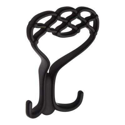 Крючок мебельный 738MP24 цвет черный трех рожковый 140 мм  