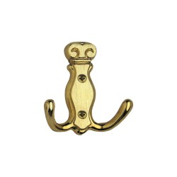 Крючок мебельный AX5016.000.22 цвет латунь двух рожковый длина 82 мм Крючок мебельный AX5016.000.22 цвет латунь двух рожковый длина 82 мм