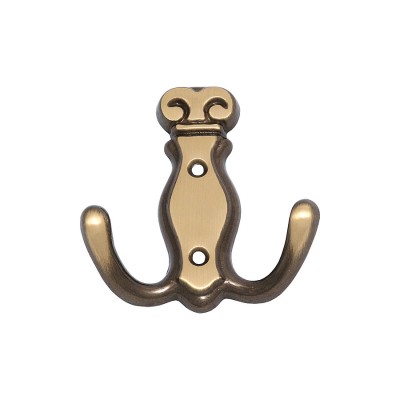 Крючок мебельный AX5016.000.46 цвет бронза двух рожковый длина 82 мм  