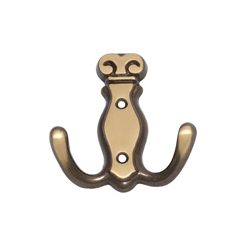 Крючок мебельный AX5016.000.46 цвет бронза двух рожковый длина 82 мм  