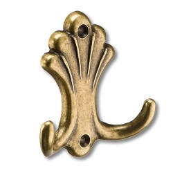Крючок мебельный 15.722.00.12 цвет античная бронза двухрожковый длина 67 мм 