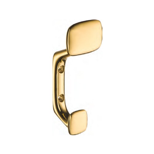 Крючок мебельный 2020 0046 GL цвет глянцевое золото двухрожковый 115 мм Крючок мебельный 2020 0046 GL цвет глянцевое золото двухрожковый 115 мм
