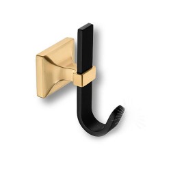 Крючок мебельный 737 Hook Matt Gold-Matt Black цвет матовое золото, черный 100 мм 