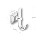 Крючок мебельный 737 Hook Chrome-Chrome цвет глянцевый хром 100 мм 