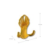 Крючок мебельный 746MP11 цвет глянцевое золото двухрожковый 83 мм
