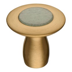 Ручка кнопка 0782-011-T01 цвет сатинированная латунь диаметр 28 мм