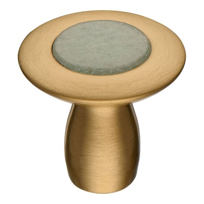 Ручка кнопка 0782-011-T01 цвет сатинированная латунь диаметр 28 мм