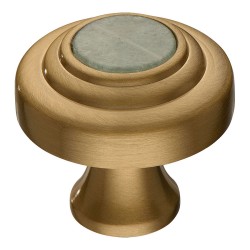 Ручка кнопка 07842-011-T01 цвет сатинированная латунь диаметр 35 мм