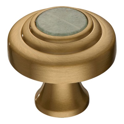 Ручка кнопка 07842-011-T01 цвет сатинированная латунь диаметр 35 мм