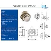 Замок мебельный с кнопкой 14.03.050-0 цвет алюминий 