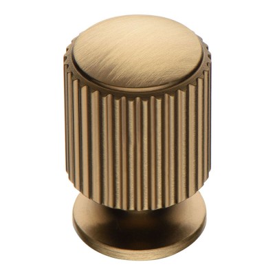 Ручка кнопка цилиндр с насечкой 1464 0020 ABM цвет состаренная латунь диаметр 20 мм