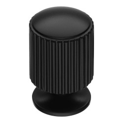 Ручка кнопка цилиндр с насечкой 1464 0020 AL6 цвет черный диаметр 20 мм