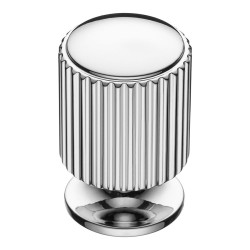 Ручка кнопка цилиндр с насечкой 1464 0020 CR цвет глянцевый хром диаметр 20 мм