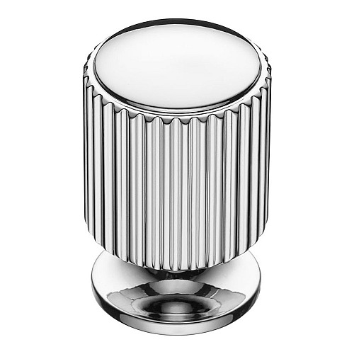 Ручка кнопка цилиндр с насечкой 1464 0020 CR цвет глянцевый хром диаметр 20 мм