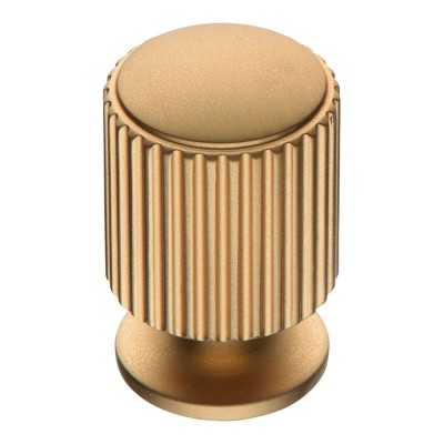 Ручка кнопка цилиндр с насечкой 1464 0020 GB цвет матовая латунь диаметр 20 мм