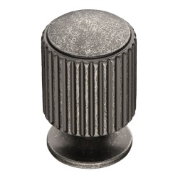 Ручка кнопка цилиндр с насечкой 1464 0020 OSM цвет старое серебро диаметр 20 мм