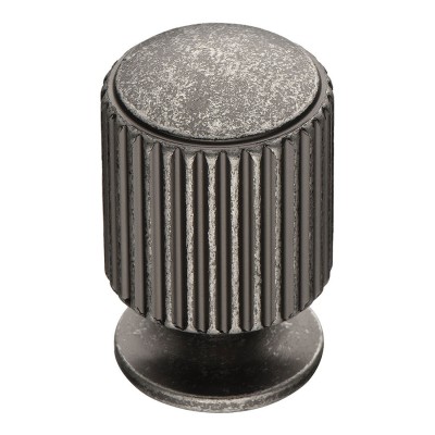 Ручка кнопка цилиндр с насечкой 1464 0020 OSM цвет старое серебро диаметр 20 мм