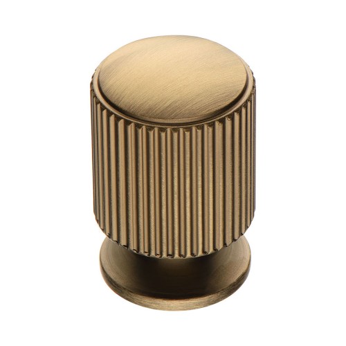 Ручка кнопка цилиндр с насечкой 1464 0026 ABM цвет состаренная латунь диаметр 26 мм