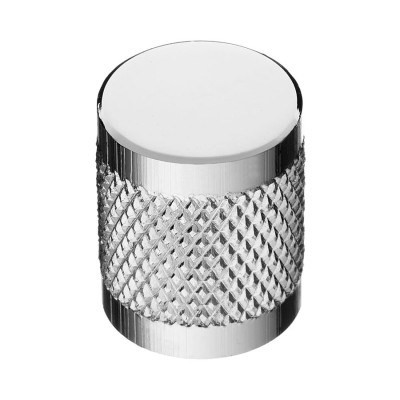 Ручка кнопка цилиндр с насечкой 1480 0015 Chrome цвет глянцевый хром диаметр 15 мм 