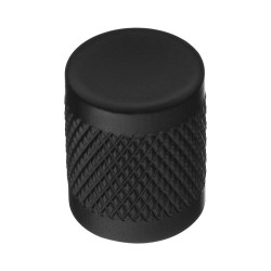 Ручка кнопка цилиндр с насечкой 1480 0015 Matt Black цвет черный матовый диаметр 15 мм