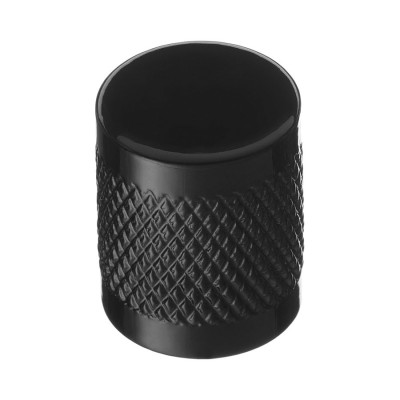 Ручка кнопка цилиндр с насечкой 1480 0015 Shiny Black цвет черный глянцевый диаметр 15 мм