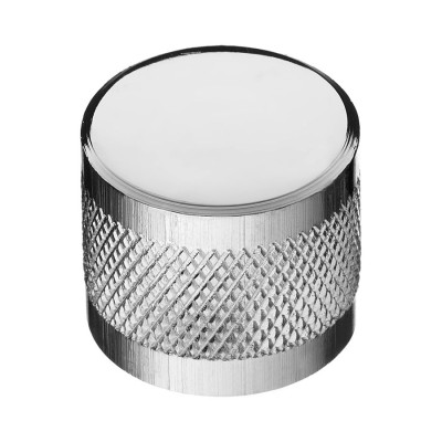 Ручка кнопка цилиндр с насечкой 1480 0024 Chrome цвет глянцевый хром диаметр 24 мм  