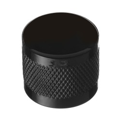 Ручка кнопка цилиндр с насечкой 1480 0024 Shiny Black цвет черный глянцевый диаметр 24 мм