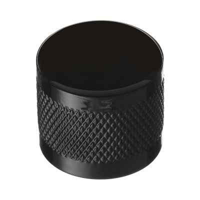 Ручка кнопка цилиндр с насечкой 1480 0024 Shiny Black цвет черный глянцевый диаметр 24 мм