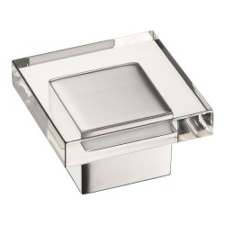 Ручка модерн кнопка 15.383.40.07 глянцевый хром, стекло ширина 40 мм Ручка модерн кнопка 15.383.40.07 глянцевый хром, стекло ширина 40 мм