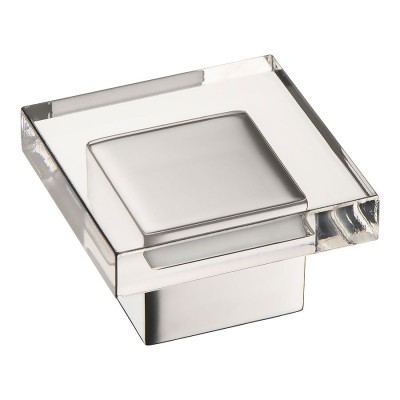 Ручка модерн кнопка 15.383.40.07 глянцевый хром, стекло ширина 40 мм Ручка модерн кнопка 15.383.40.07 глянцевый хром, стекло ширина 40 мм