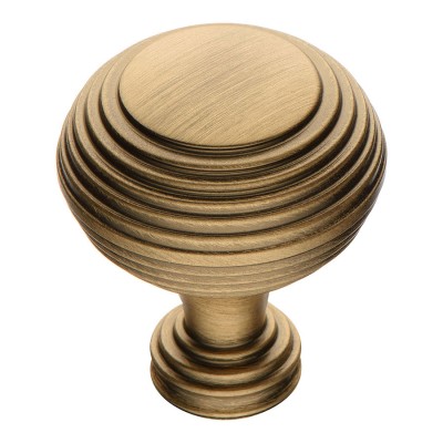 Ручка кнопка круглая 1937 0032 ABM цвет состаренная латунь диаметр 32 мм 