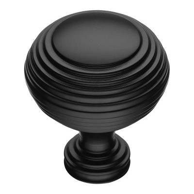 Ручка кнопка круглая 1937 0032 AL6 цвет черный диаметр 32 мм 