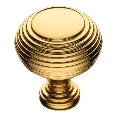 Ручка кнопка круглая 1937 0032 GL цвет глянцевое золото диаметр 32 мм 