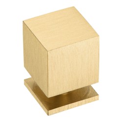 Ручка кнопка куб 1954 0014 BB цвет матовое золото ширина 14 мм 