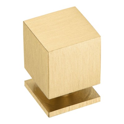 Ручка кнопка куб 1954 0014 BB цвет матовое золото ширина 14 мм 