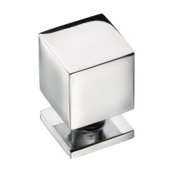 Ручка кнопка куб 1954 0014 CR цвет глянцевый хром ширина 14 мм 