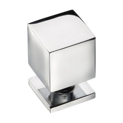 Ручка кнопка куб 1954 0014 CR цвет глянцевый хром ширина 14 мм 