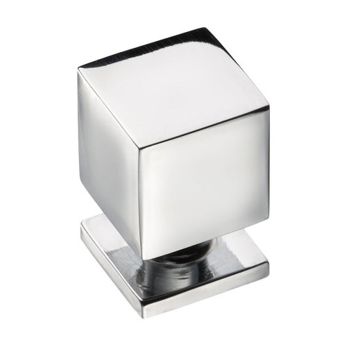 Ручка кнопка куб 1954 0014 CR цвет глянцевый хром ширина 14 мм 