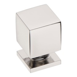 Ручка кнопка куб 1954 0014 PN цвет глянцевый никель ширина 14 мм 