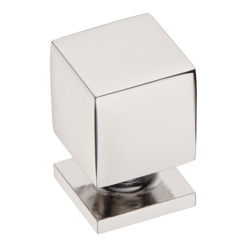 Ручка кнопка куб 1954 0014 PN цвет глянцевый никель ширина 14 мм 