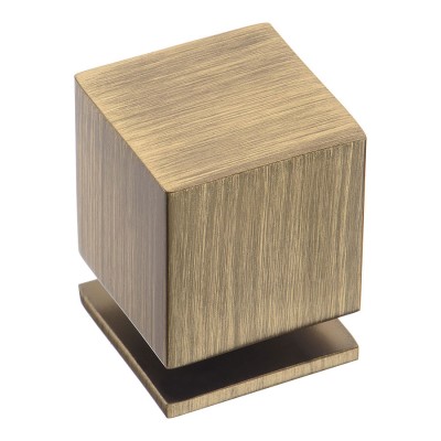 Ручка модерн кнопка куб 1954 0025 ABM цвет состаренная латунь ширина 25 мм 