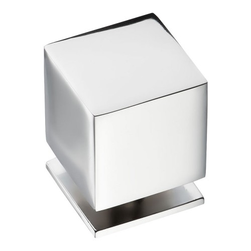 Ручка кнопка куб 1954 0025 CR цвет глянцевый хром ширина 25 мм