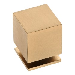 Ручка модерн кнопка куб 1954 0025 GB цвет матовая латунь ширина 25 мм